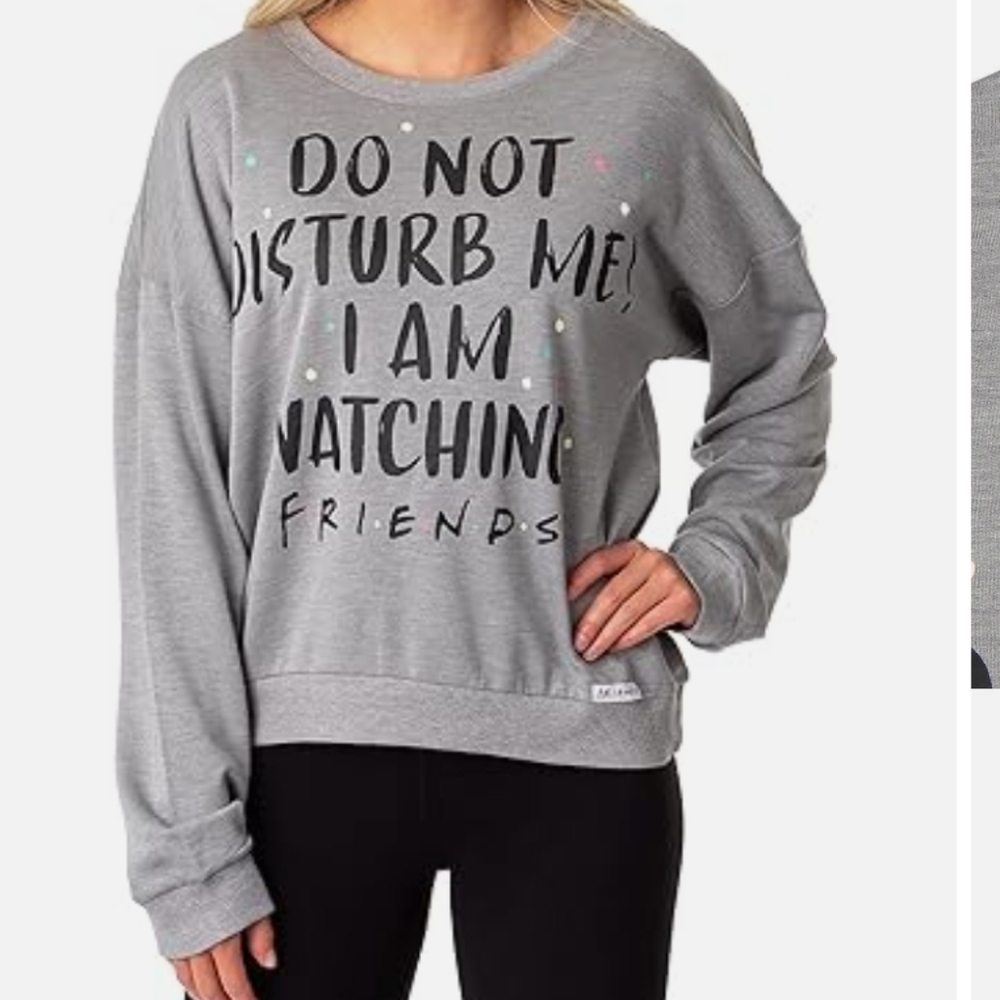 FRIENDS SWEATSHIRT‎ Comfy Loungewear Sleepwear Gray